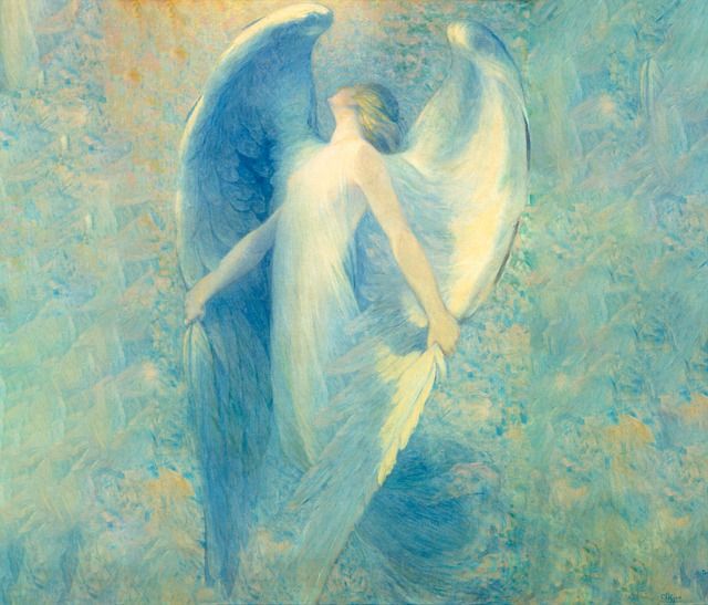 angel-woman-unfolding-wings-on-blue-gree-fantasy-background